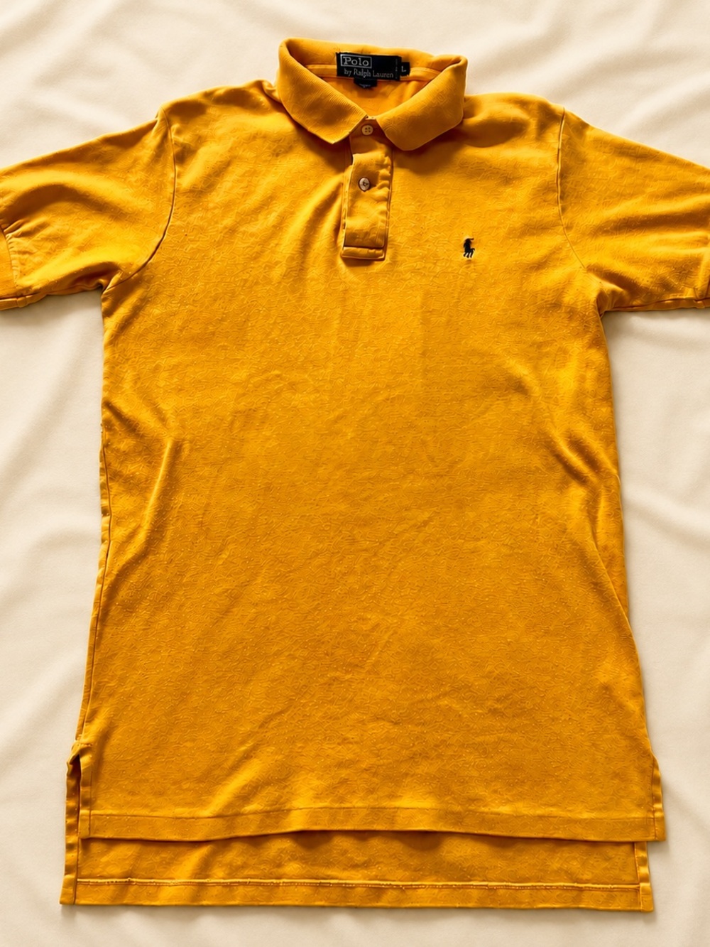 Polo by Ralph Lauren Men’s Large Slim Mustard Yellow Short-Sleeve Polo VINTAGE